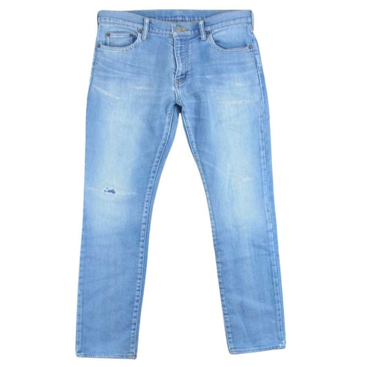 Ron Herman ロンハーマン ダメージ加工 リペア加工 ソフト デニムパンツ スウェットデニム インディゴブルー系 M【中古】