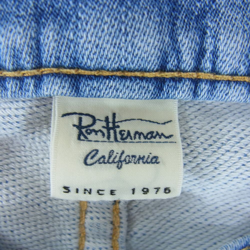 Ron Herman ロンハーマン ダメージ加工 リペア加工 ソフト デニムパンツ スウェットデニム インディゴブルー系 M【中古】
