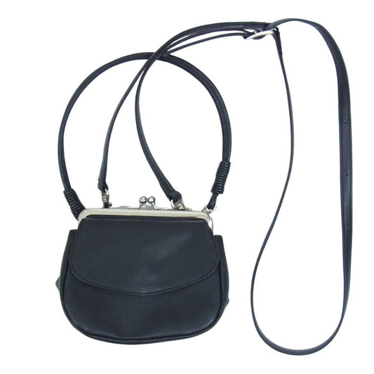 Y's Yohji Yamamoto ワイズ ヨウジヤマモト 18AW YV-A02-703 レザー がま口 2WAY ショルダー ハンド バッグ ブラック系【中古】