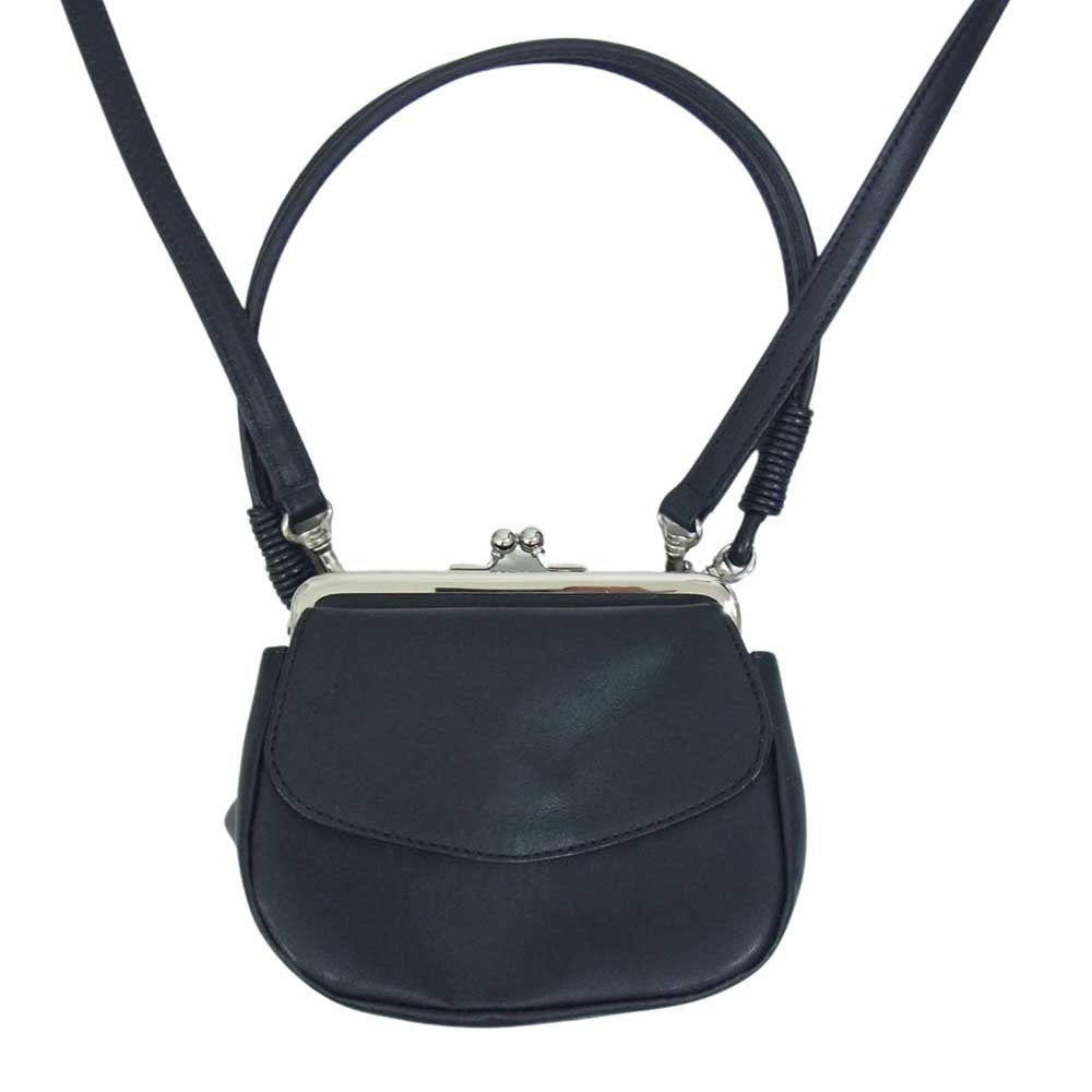 Y's Yohji Yamamoto ワイズ ヨウジヤマモト 18AW YV-A02-703 レザー がま口 2WAY ショルダー ハンド バッグ ブラック系【中古】