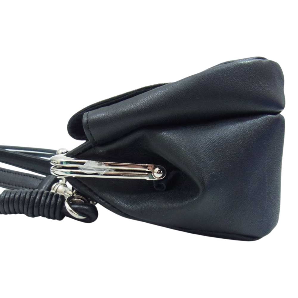 Y's Yohji Yamamoto ワイズ ヨウジヤマモト 18AW YV-A02-703 レザー がま口 2WAY ショルダー ハンド バッグ ブラック系【中古】