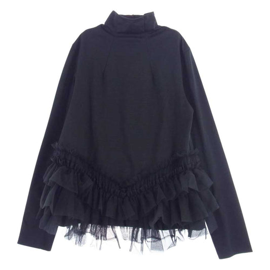 COMME des GARCONS コムデギャルソン noir kei ninomiya ノワールケイニノミヤ 3I-T002 AD2021 ボトルネック チュール カットソー ブラック系 M【美品】【中古】