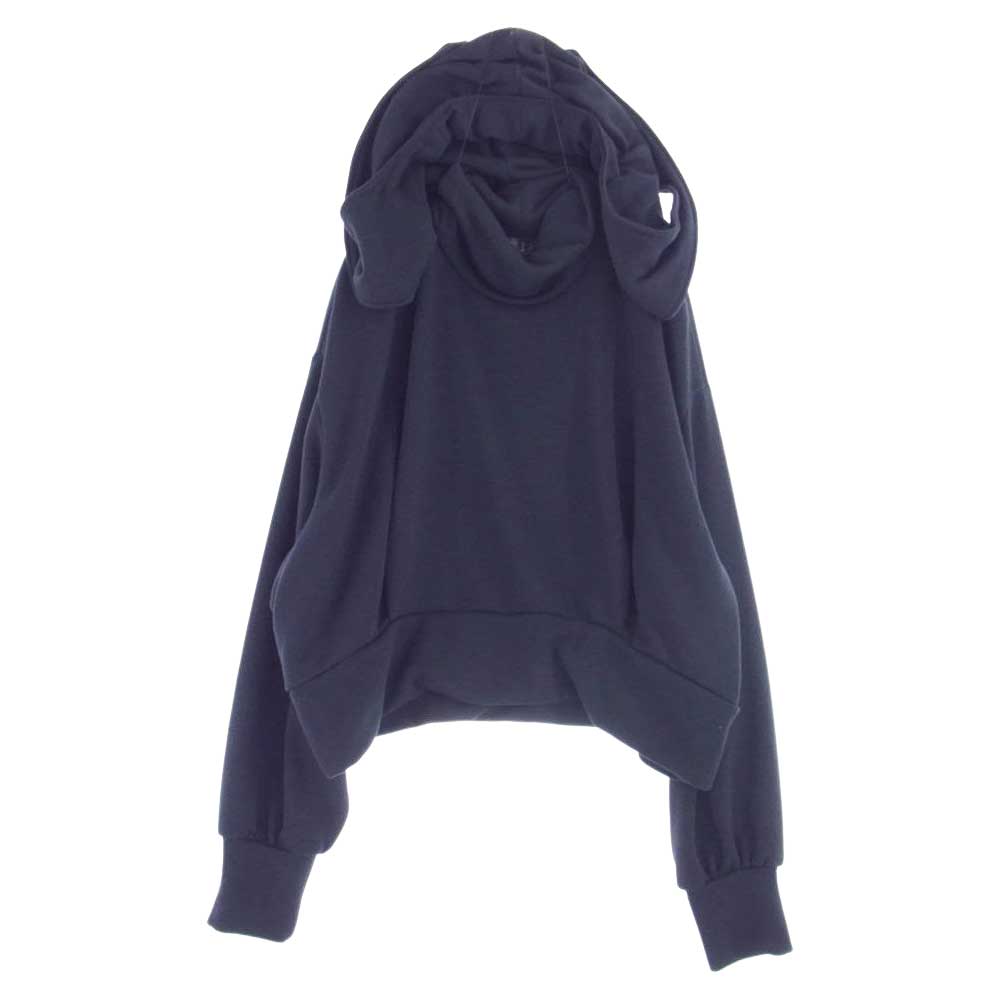 COMME des GARCONS コムデギャルソン noir kei ninomiya ノワールケイニノミヤ 3J-T007 AD2022 ハイネック クロップド フーディ プルオーバー パーカー ブラック系 M【美品】【中古】