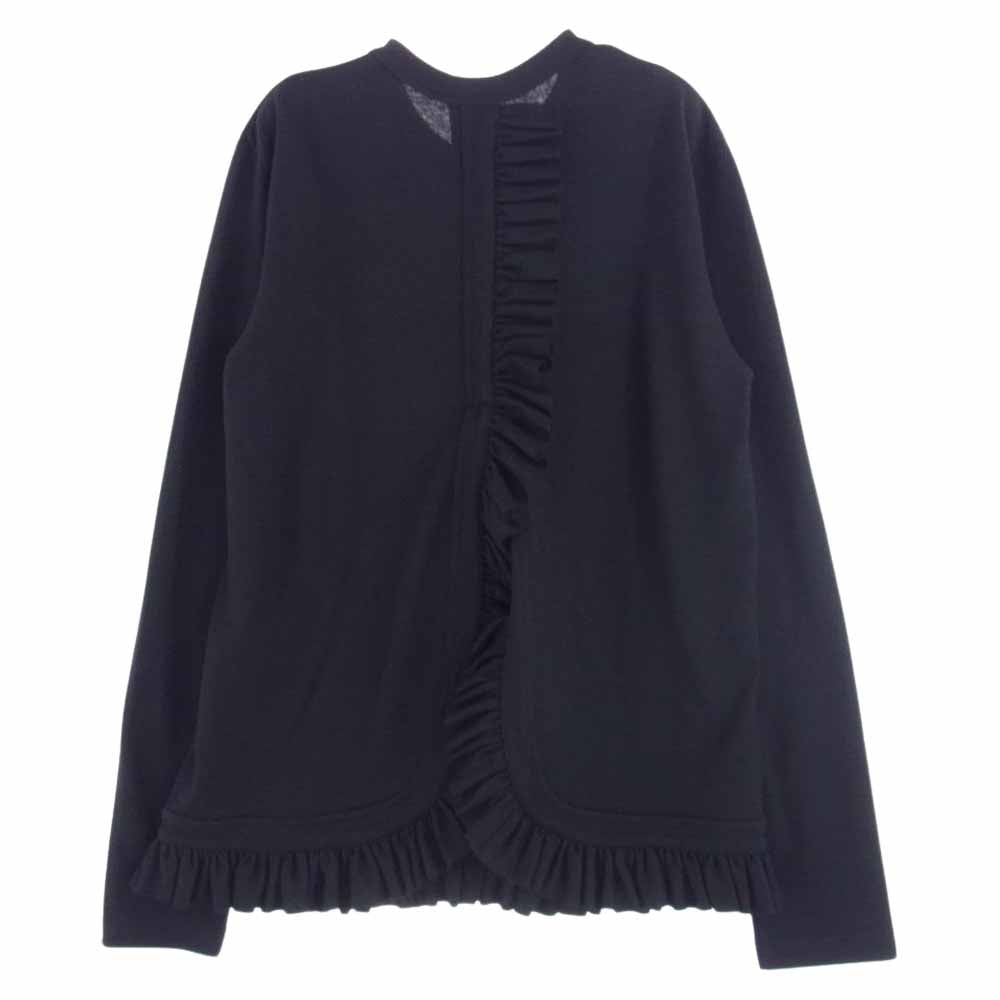 COMME des GARCONS コムデギャルソン noir kei ninomiya ノワールケイニノミヤ 3H-T014 AD2021 ウールジャージー フリル カーディガン ブラック系 M【美品】【中古】