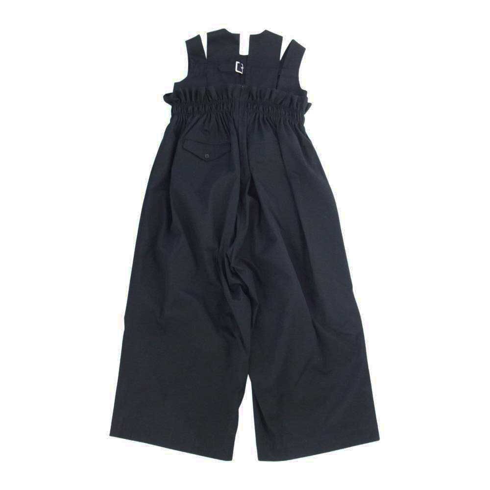 COMME des GARCONS コムデギャルソン noir kei ninomiya ノワールケイニノミヤ AD2021 3I-U003 ベルト ギャザー ハイウエスト サロペット オールインワン ブラック系 S【美品】【中古】