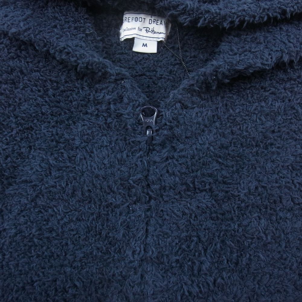 Ron Herman ロンハーマン 9920400143 RH Logo Cozychic Zip Hoodie BAREFOOT DREAMS パイル ジップ パーカー ネイビー系 M【極上美品】【中古】