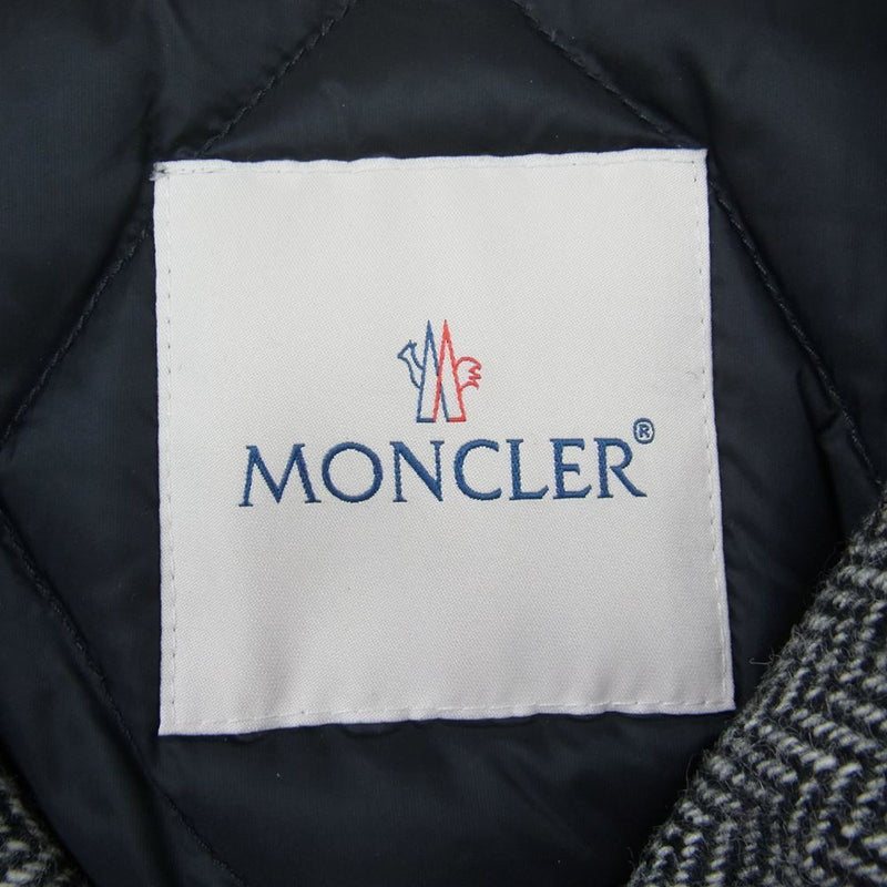 MONCLER モンクレール 20AW  × FRAGMENT Valloryx Coat フラグメント バックロゴ ヘリンボーン ツイルウール コート ブラック系 1【中古】