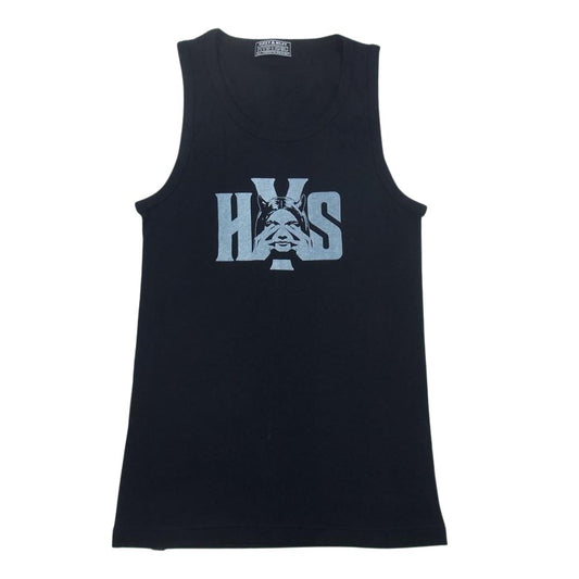 HYSTERIC GLAMOUR ヒステリックグラマー 02231CR03 ノースリーブ タンクトップ フロント ガールプリント ブラック系 F【中古】