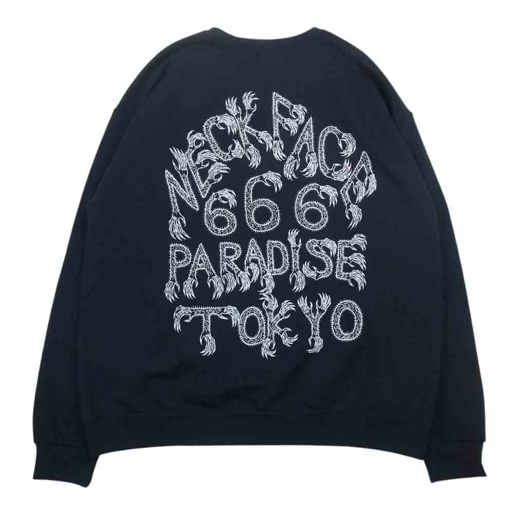 WACKO MARIA ワコマリア × NECKFACE ネックフェイス プリント クルーネック スウェット ブラック系 XL【中古】