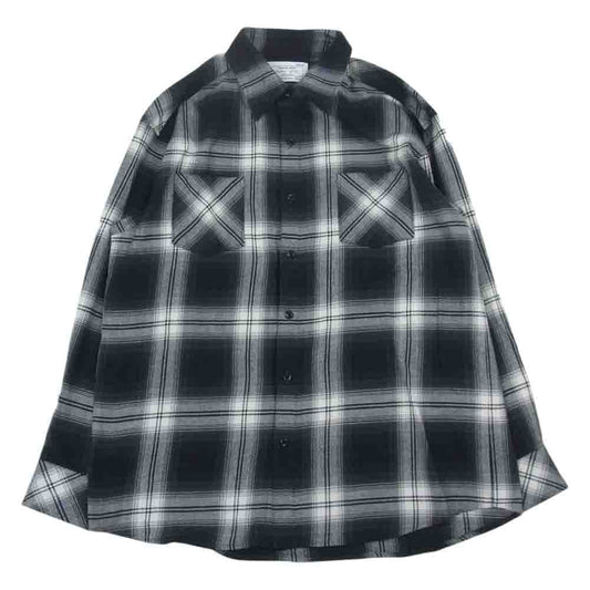ラフ 23SS RAFU001-23-01 MIYAGIHIDETAKA ミヤギヒデタカ STANDERD SHIRT スタンダード シャツ チェック フランネル ブラック系 M【中古】