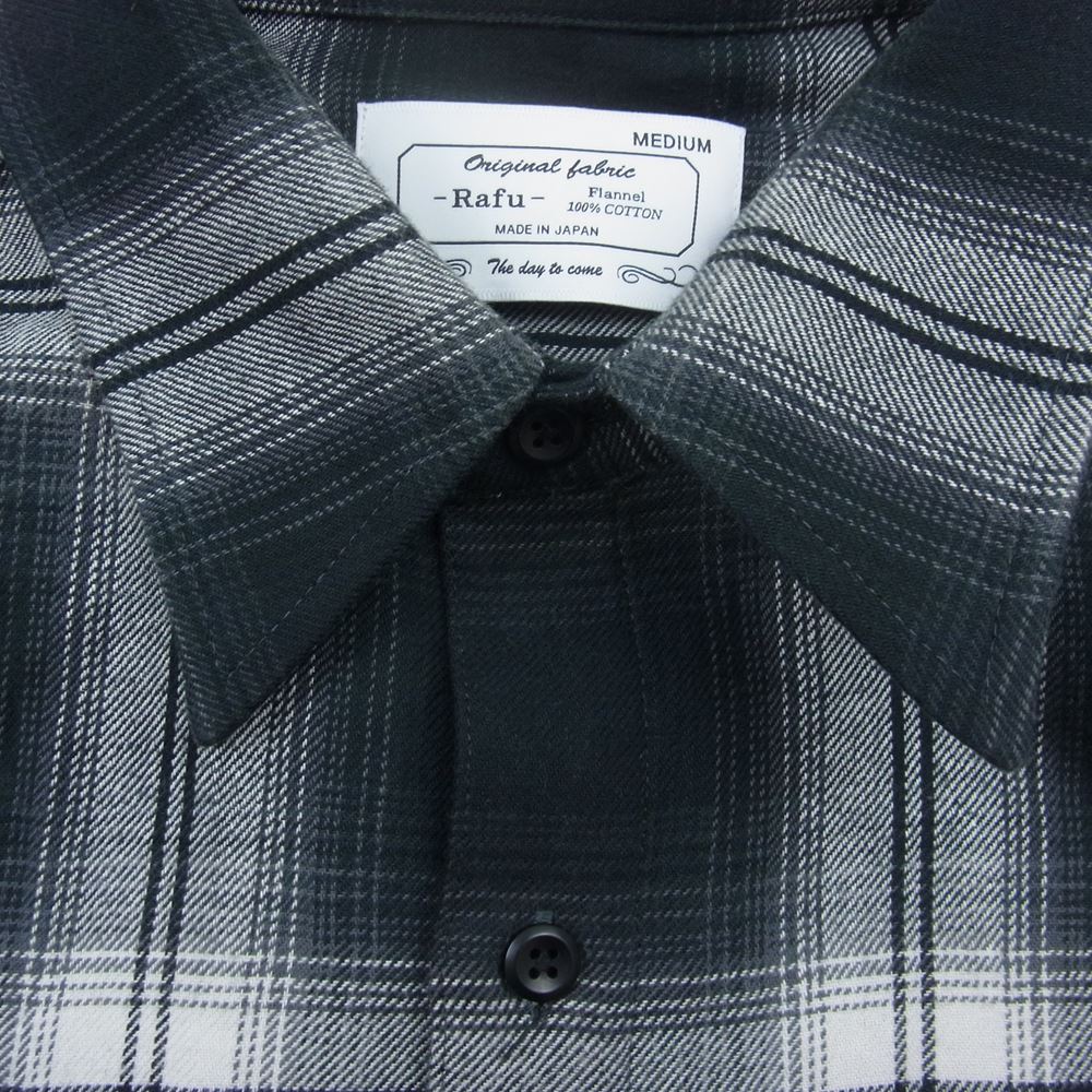 ラフ 23SS RAFU001-23-01 MIYAGIHIDETAKA ミヤギヒデタカ STANDERD SHIRT スタンダード シャツ チェック フランネル ブラック系 M【中古】