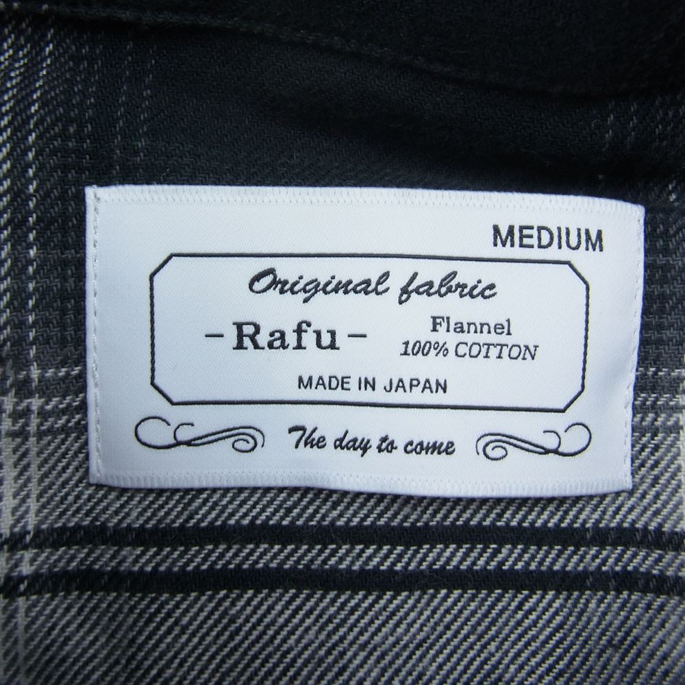 ラフ 23SS RAFU001-23-01 MIYAGIHIDETAKA ミヤギヒデタカ STANDERD SHIRT スタンダード シャツ チェック フランネル ブラック系 M【中古】
