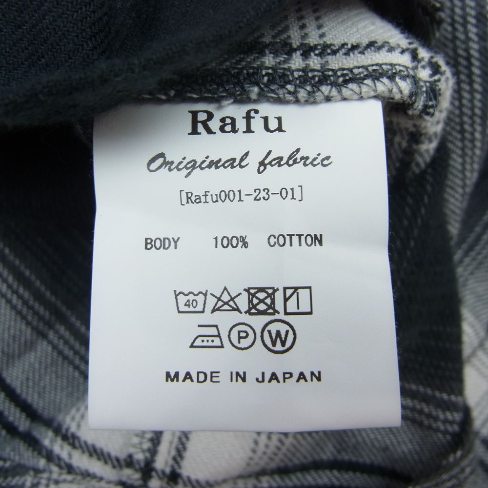 ラフ 23SS RAFU001-23-01 MIYAGIHIDETAKA ミヤギヒデタカ STANDERD SHIRT スタンダード シャツ チェック  フランネル ブラック系 M【中古】