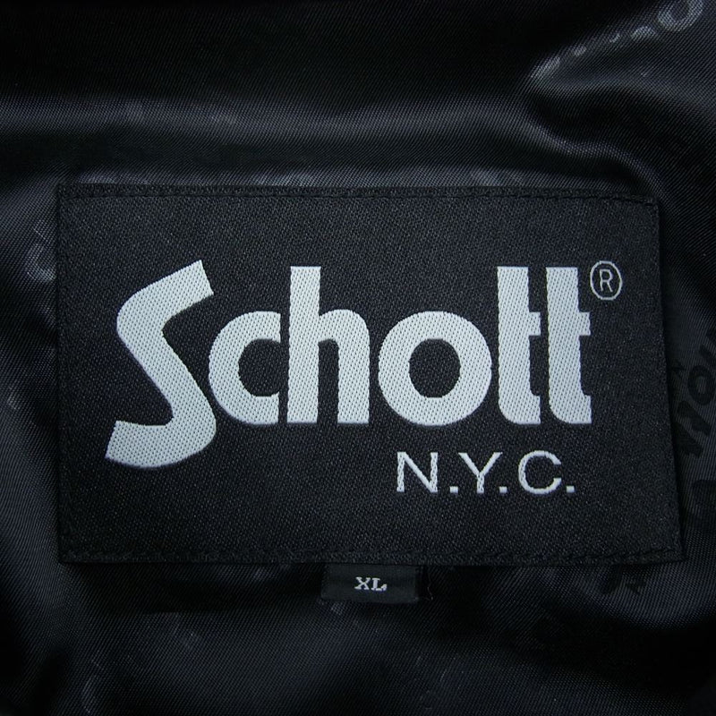 schott ショット 3111029 LAMB LEATHER SHIRT ラムレザー シャツ ジャケット ブラック系 XL【中古】