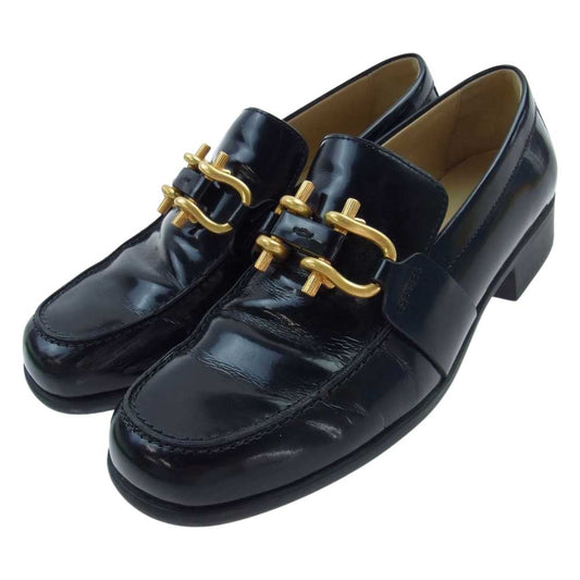 BOTTEGAVENETA ボッテガヴェネタ ムッシュ レザー ローファー シューズ 革靴 ブラック系 39【中古】