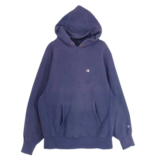 Champion チャンピオン ビンテージ 90s USA製 Reverse Weave リバースウィーブ 目あり スウェット パーカー パープル系 L【中古】