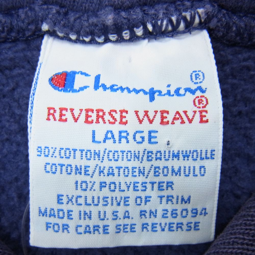 Champion チャンピオン ビンテージ 90s USA製 Reverse Weave リバースウィーブ 目あり スウェット パーカー パープル系 L【中古】