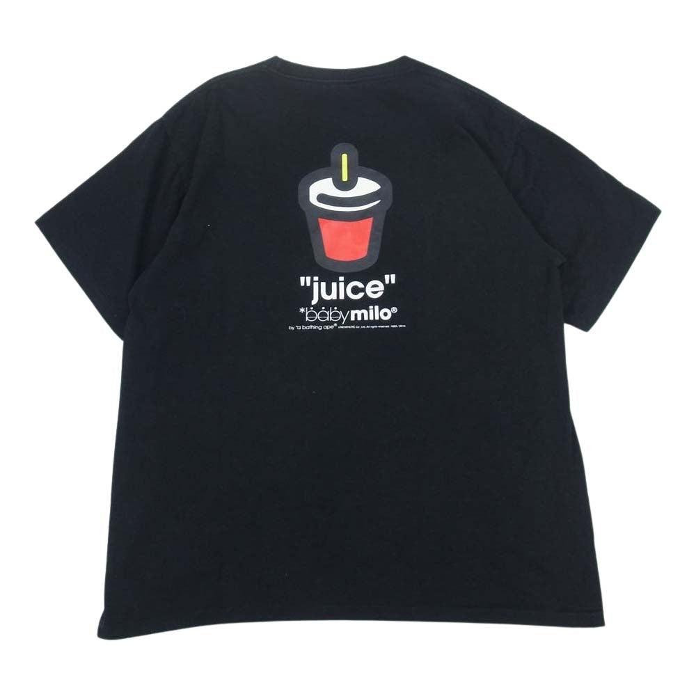 A BATHING APE アベイシングエイプ BABY MILO プリント 半袖 Tシャツ ブラック系 XL【中古】