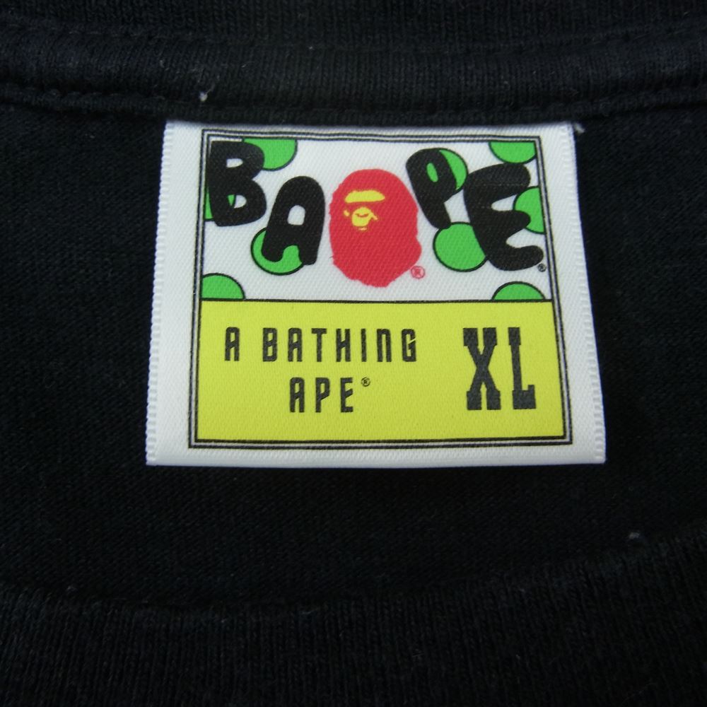 A BATHING APE アベイシングエイプ BABY MILO プリント 半袖 Tシャツ ブラック系 XL【中古】