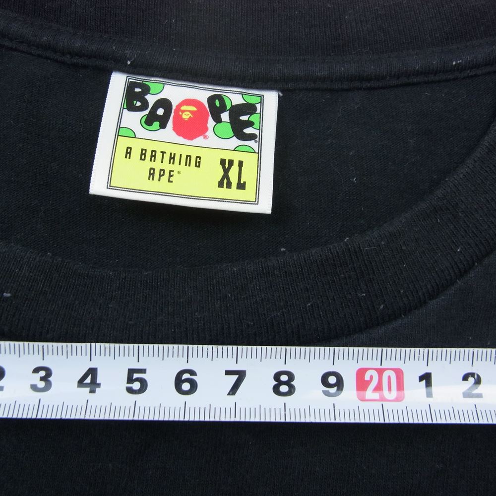 A BATHING APE アベイシングエイプ BABY MILO プリント 半袖 Tシャツ ブラック系 XL【中古】