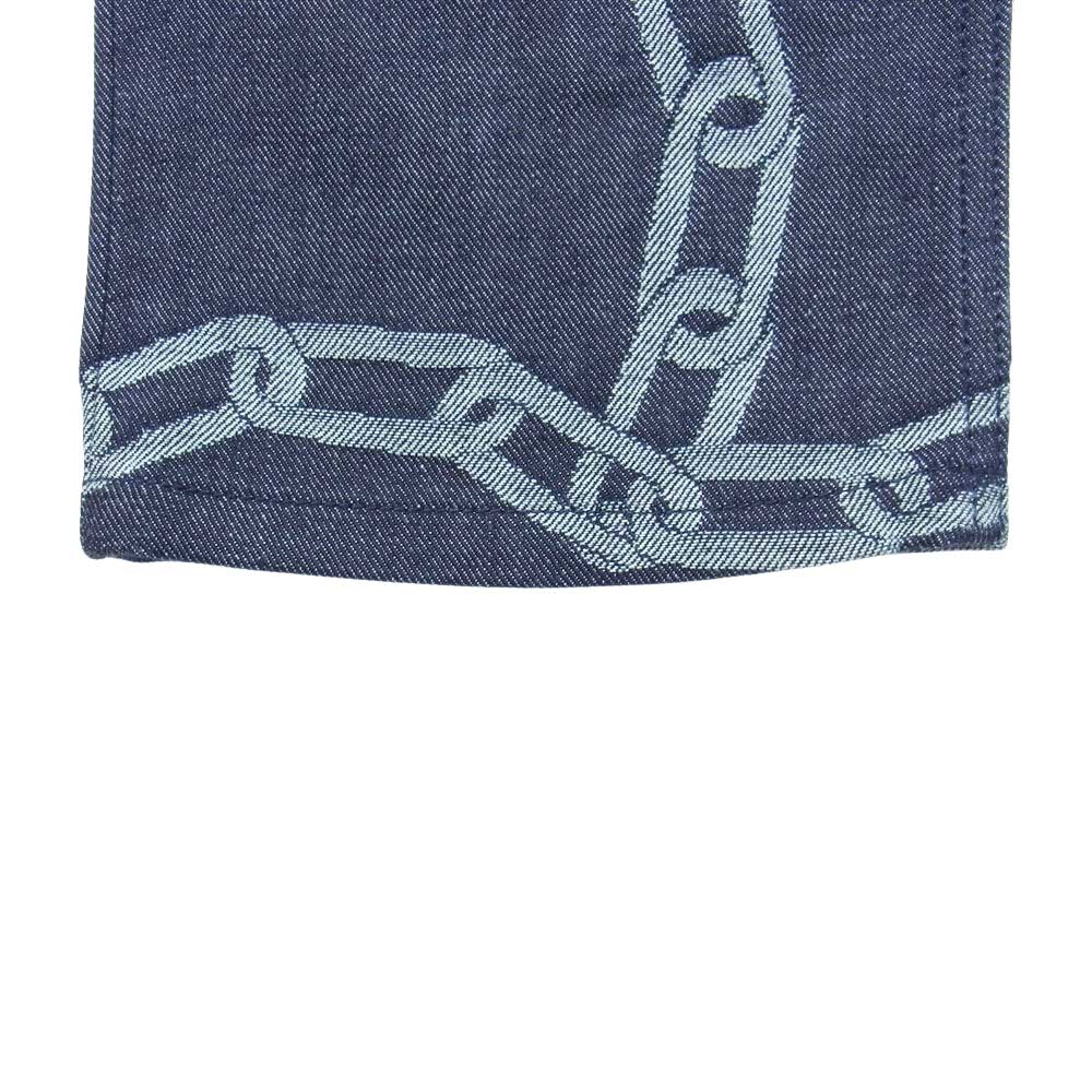 LOUIS VUITTON ルイ・ヴィトン 20SS SLIM DENIM PANT モノグラム パッチ チェーン デニム パンツ ジーンズ  インディゴブルー系 30【極上美品】【中古】