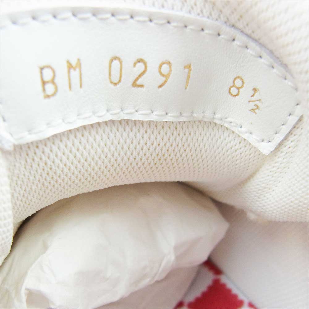 LOUIS VUITTON ルイ・ヴィトン 22SS 1A9J87 × NIGO LVトレイナーライン チェッカー スニーカー ホワイト系 レッド系 8.5【美品】【中古】