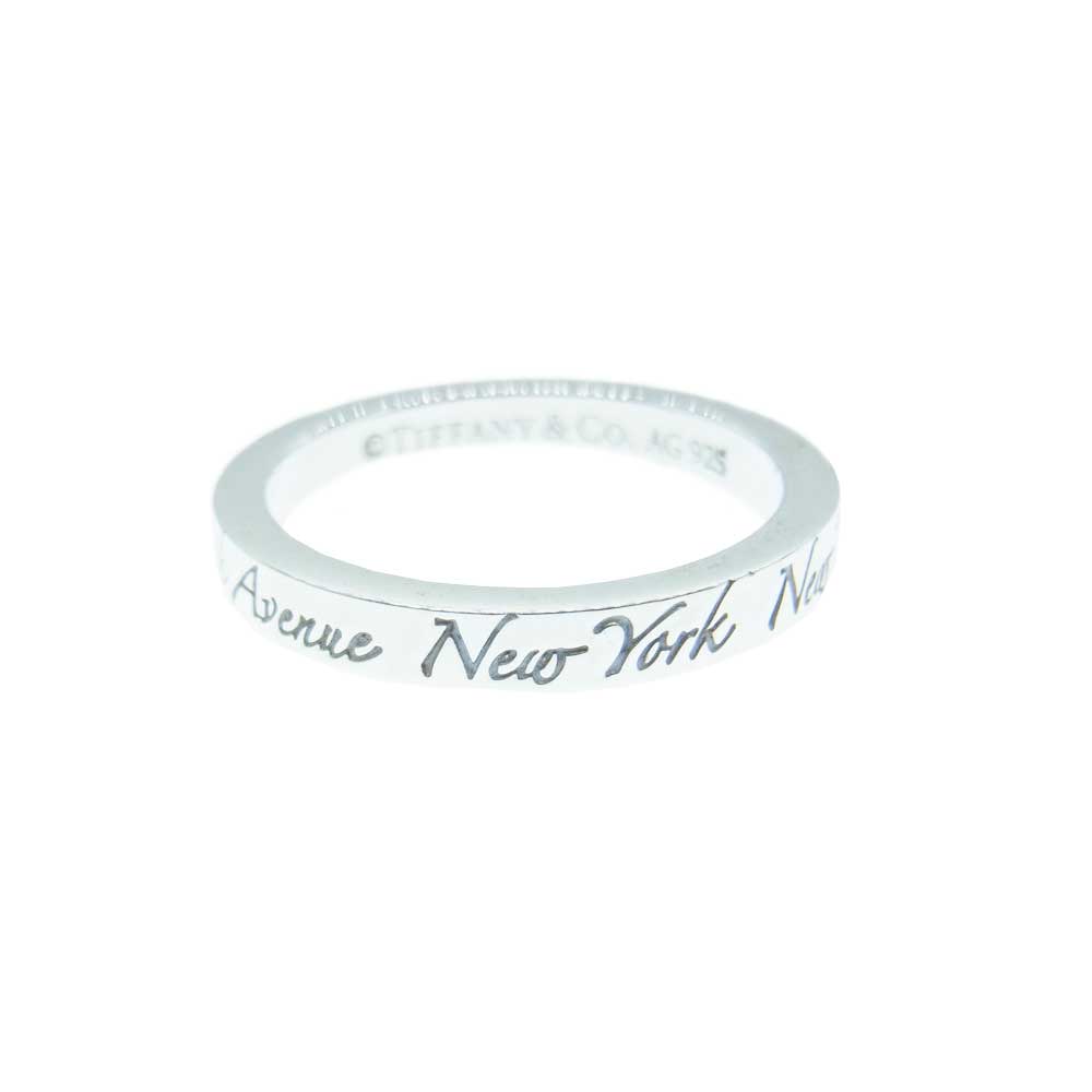TIFFANY&Co. ティファニー 727 Fifth Avenue New York New York 10022 ノーツ ナローバンド リング SV925 シルバー系 11号【中古】