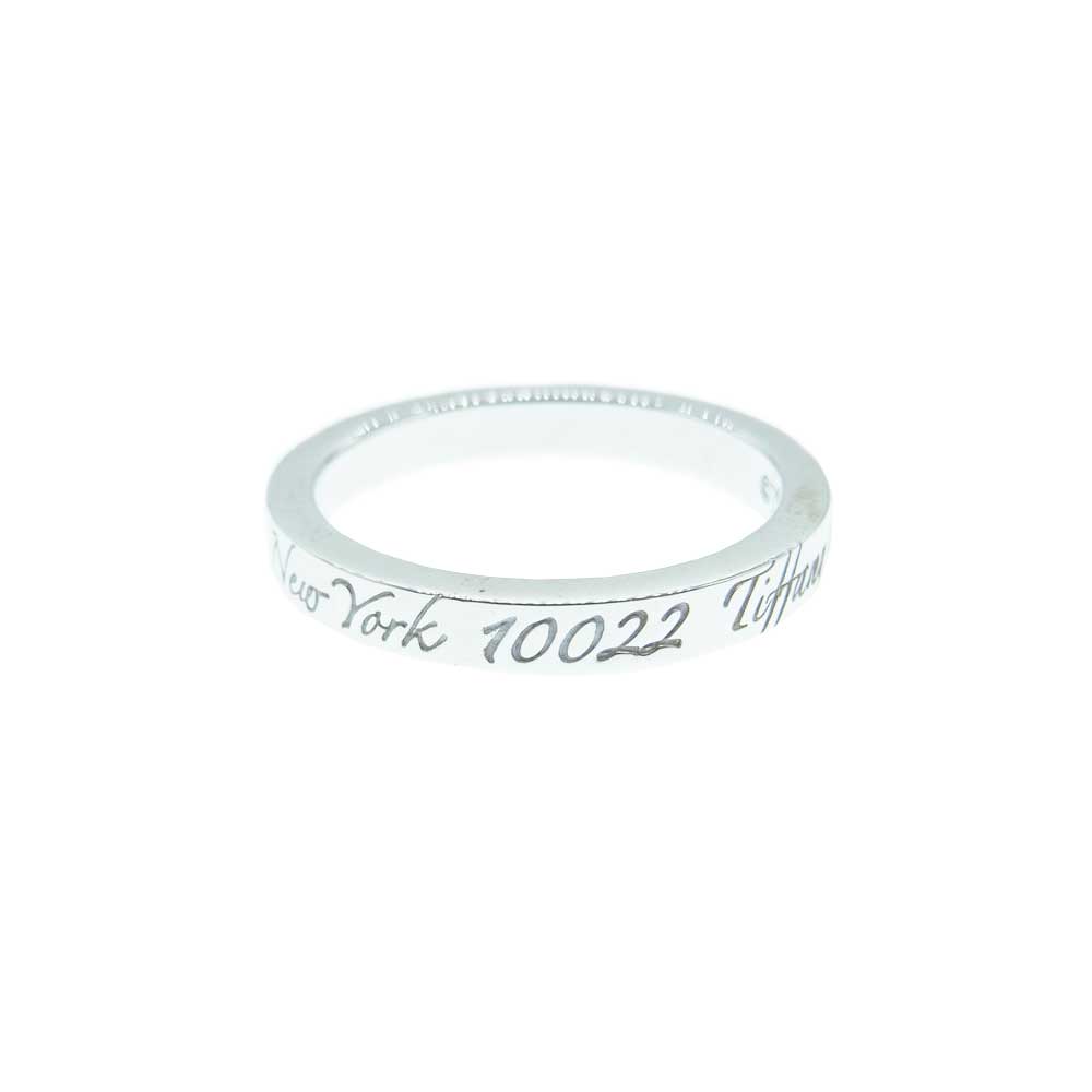 TIFFANY&Co. ティファニー 727 Fifth Avenue New York New York 10022 ノーツ ナローバンド リング SV925 シルバー系 11号【中古】