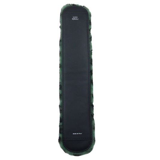 FENDI フェンディ ズッカ柄 ファー ストラップカバー グリーン系【中古】