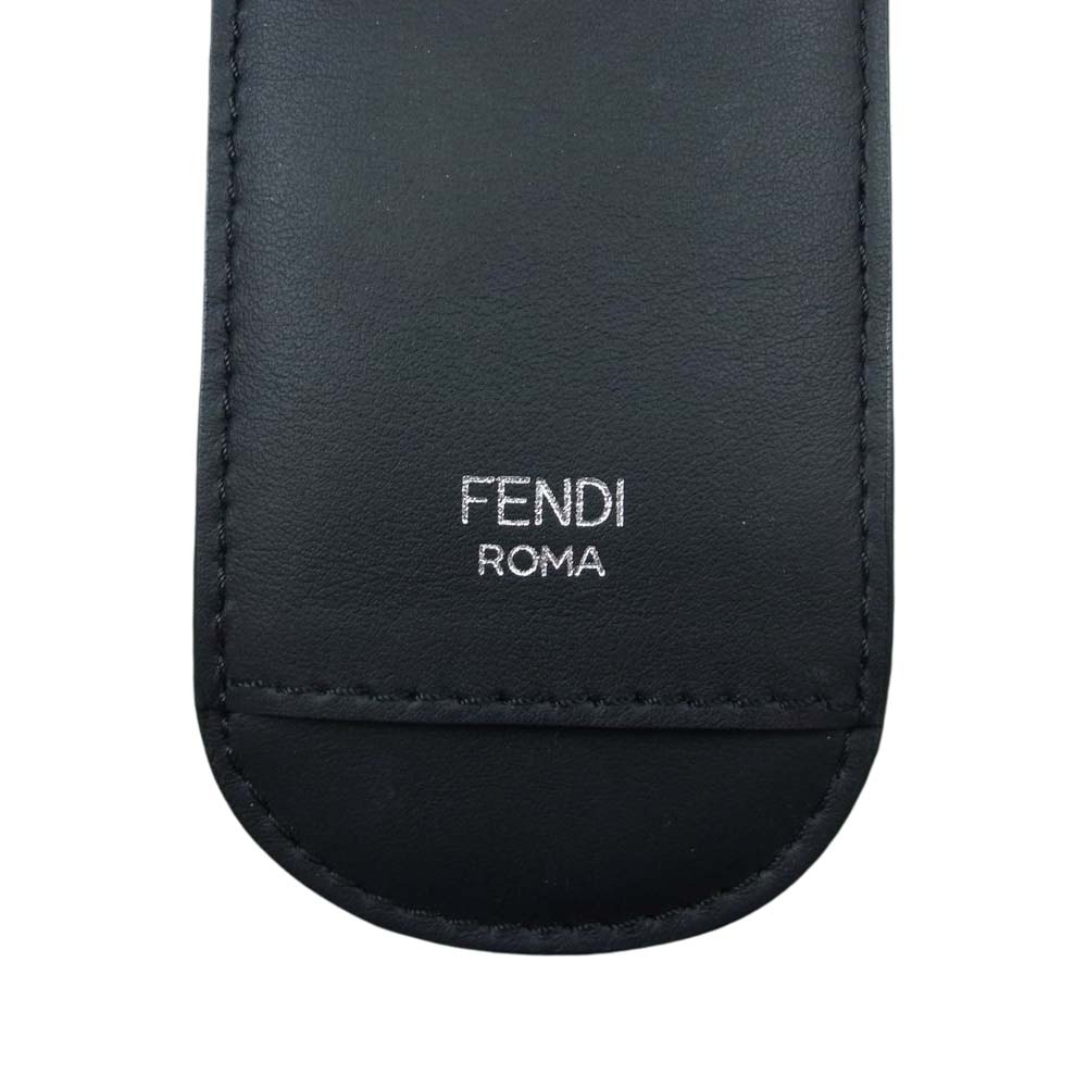 FENDI フェンディ ズッカ柄 ファー ストラップカバー グリーン系【中古】
