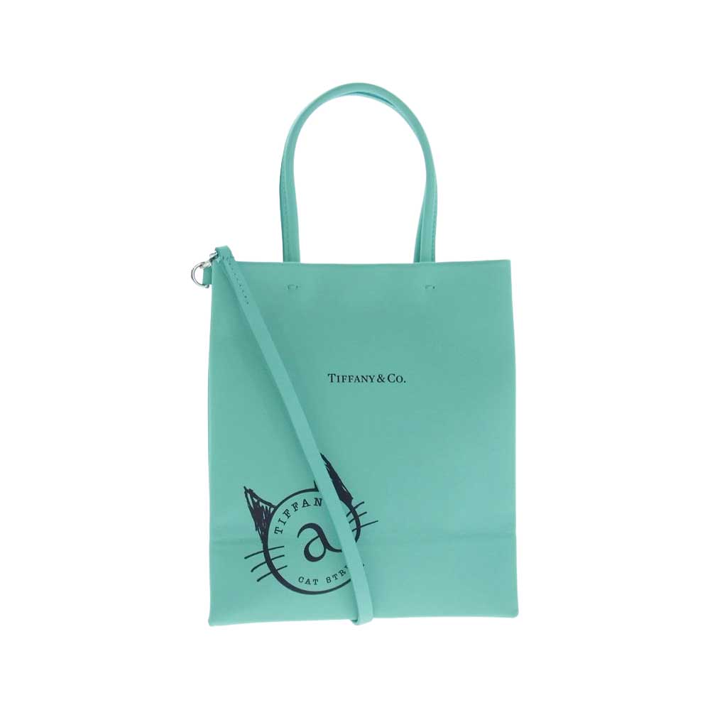 TIFFANY&Co. ティファニー キャットストリート スモール ショッピングトート 2WAY ハンドバッグ ショルダー ライトグリーン系【極上美品】【中古】