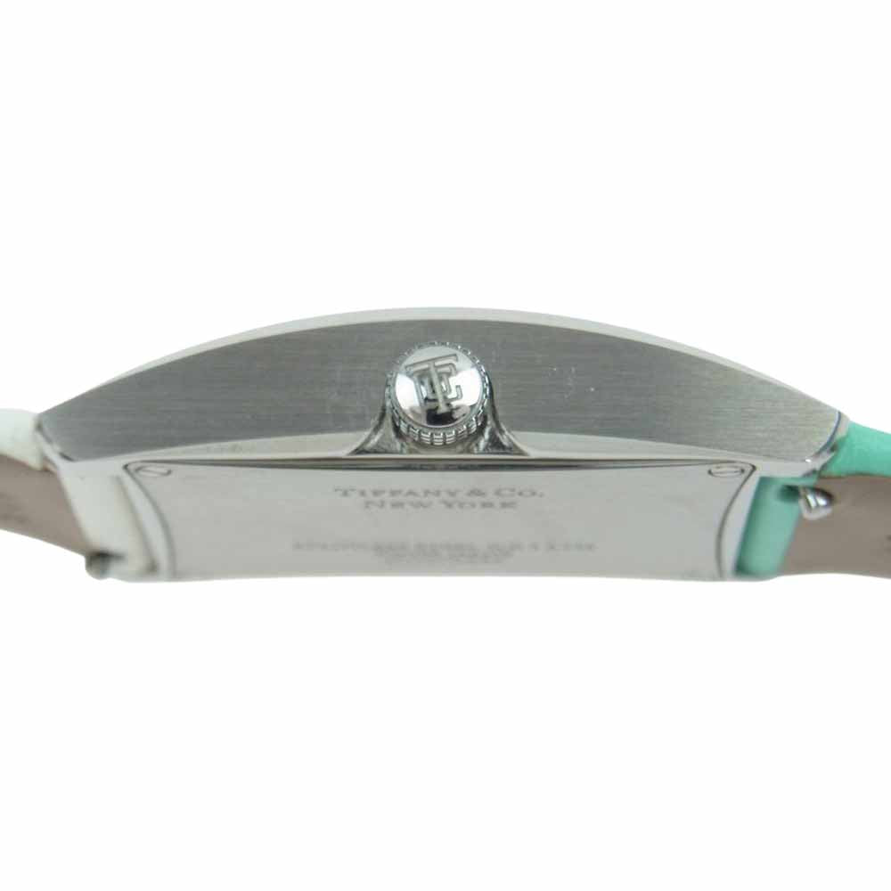 TIFFANY&Co. ティファニー 63520071 EAST WEST BLUE WHITE SS  イーストウエスト クオーツ 腕時計 替えベルト レザーケース付 ライトグリーン系【極上美品】【中古】