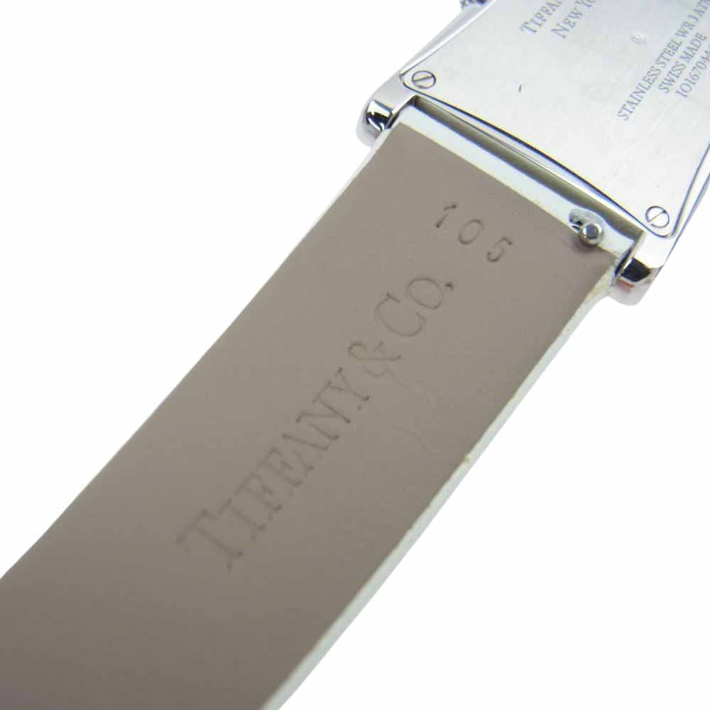 TIFFANY&Co. ティファニー 63520071 EAST WEST BLUE WHITE SS  イーストウエスト クオーツ 腕時計 替えベルト レザーケース付 ライトグリーン系【極上美品】【中古】
