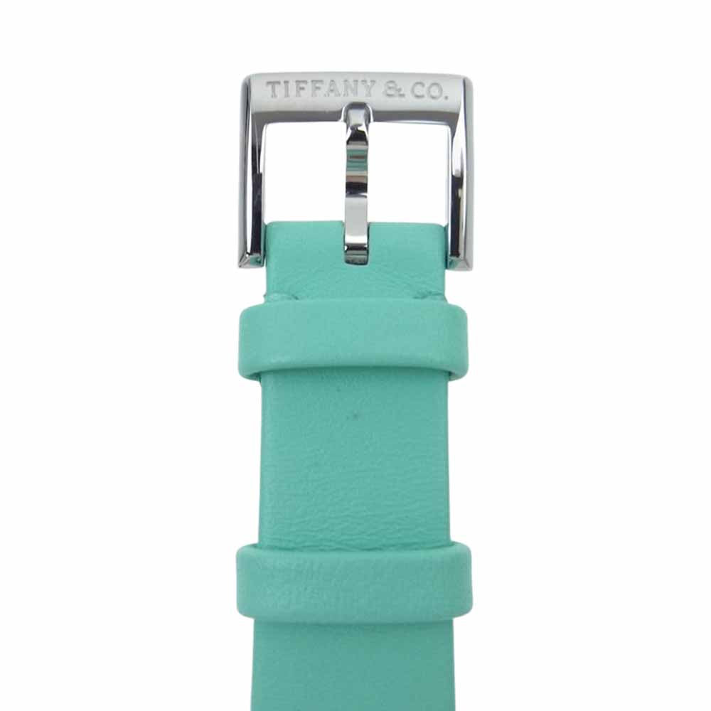 TIFFANY&Co. ティファニー 63520071 EAST WEST BLUE WHITE SS  イーストウエスト クオーツ 腕時計 替えベルト レザーケース付 ライトグリーン系【極上美品】【中古】