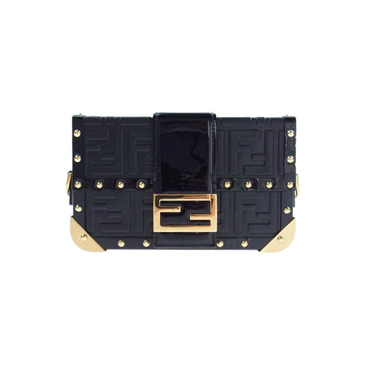 FENDI フェンディ 7VA507A バゲット トランク スモール FFジャカードファブリック バッグ ブラック系【美品】【中古】