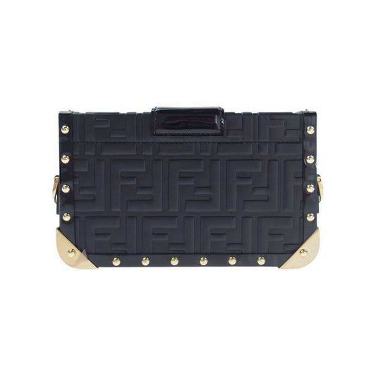 FENDI フェンディ 7VA507A バゲット トランク スモール FFジャカードファブリック バッグ ブラック系【美品】【中古】