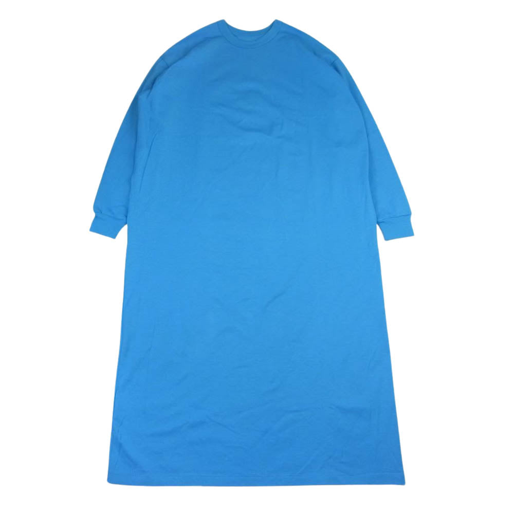 メゾンエウレカ GIZA COTTON MAXI L/S ギザ コットン マキシ 長袖 ワンピース ブルー系 F【中古】