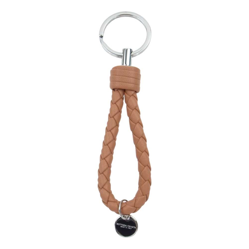 BOTTEGAVENETA ボッテガヴェネタ 113539 V001D 7615 キーリング イントレチャート レザー ライトブラウン系【美品】【中古】