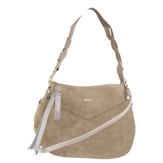 JIMMY CHOO ジミーチュウ アーティー ベージュ スエード レザー ショルダー バッグ ベージュ系【中古】