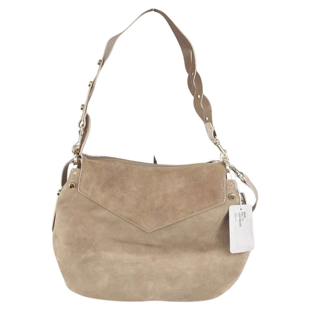 JIMMY CHOO ジミーチュウ アーティー ベージュ スエード レザー ショルダー バッグ ベージュ系【中古】