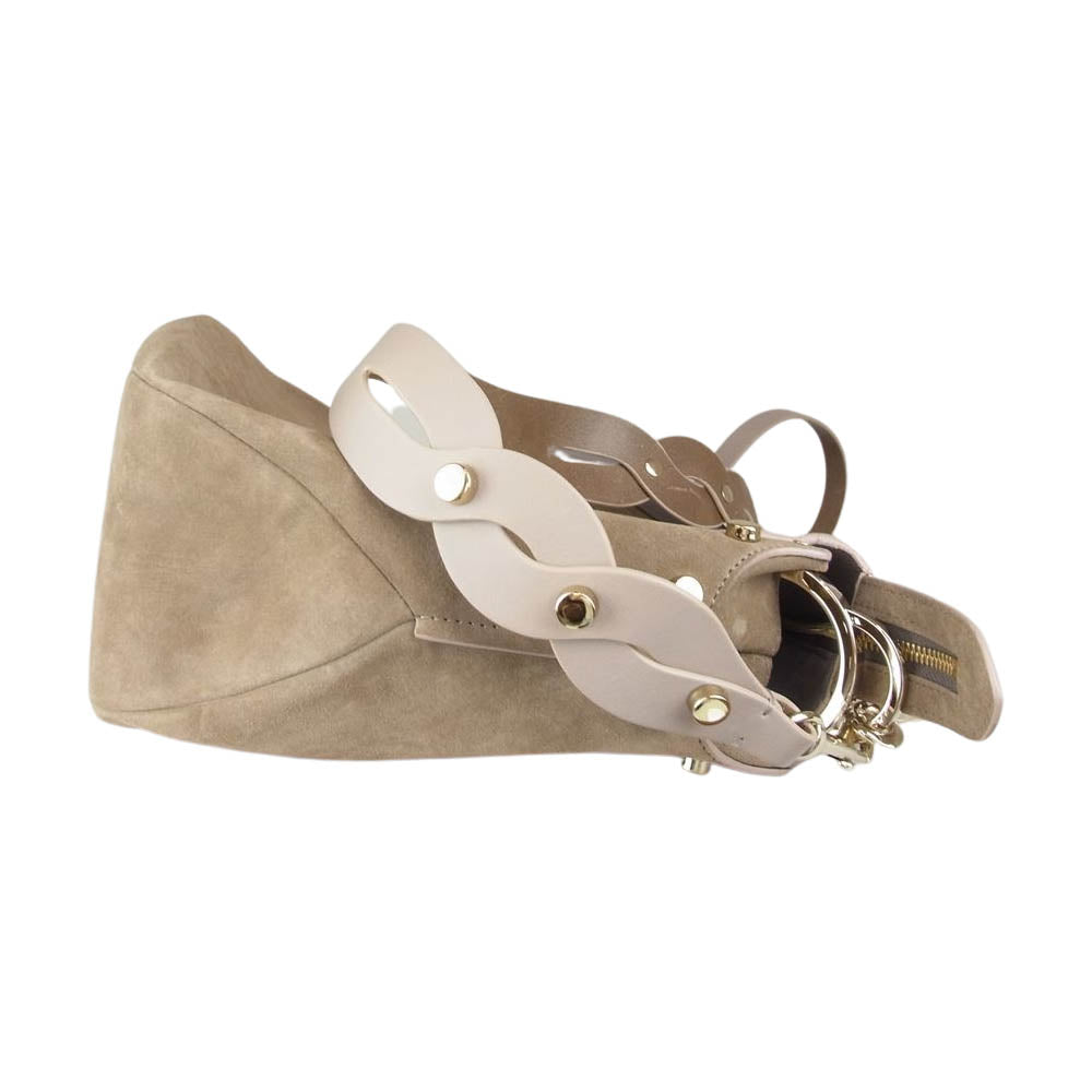 JIMMY CHOO ジミーチュウ アーティー ベージュ スエード レザー ショルダー バッグ ベージュ系【中古】