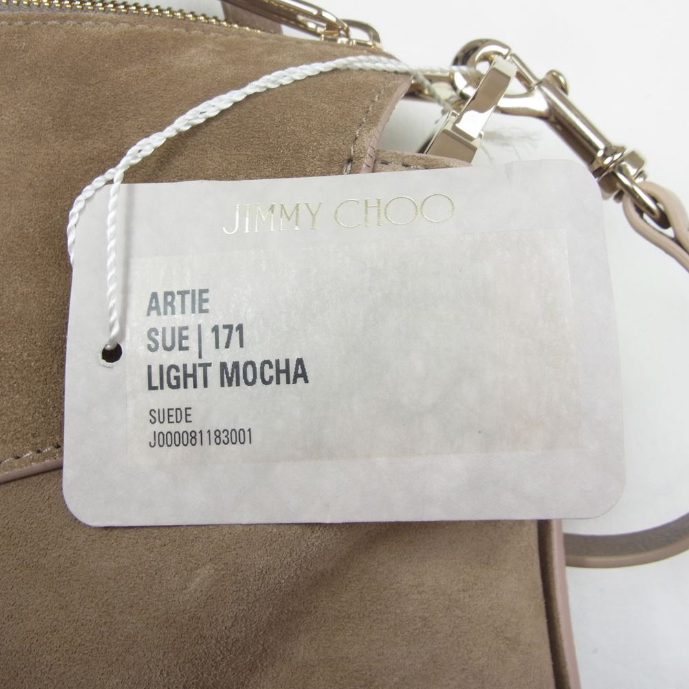 JIMMY CHOO ジミーチュウ アーティー ベージュ スエード レザー ショルダー バッグ ベージュ系【中古】