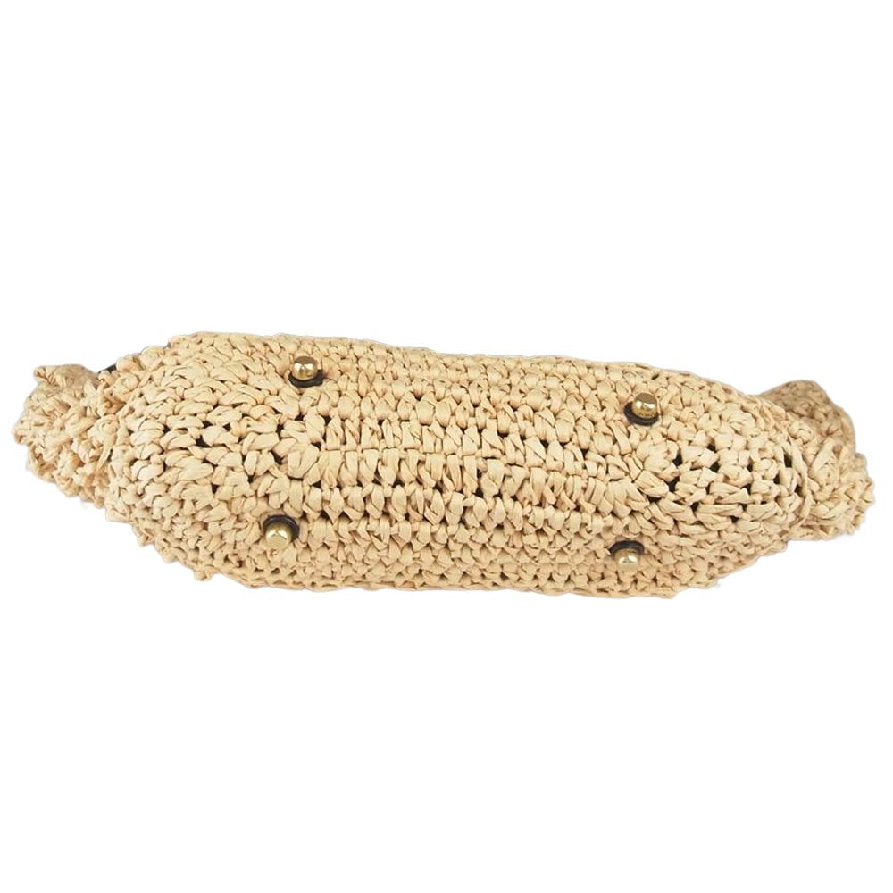 COACH コーチ B2222-CA034 TEXTURED PAPER STRAW SMALL TOTO BAG テクスチャード ペーパーストロー スモール トート かごバッグ ブラック系 ベージュ系【美品】【中古】