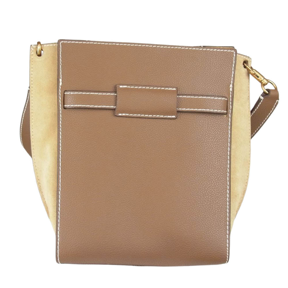 Tory Burch トリーバーチ LEE RADZIWILL リー ラジウィル ダブル バケット レザー ショルダー バッグ ブラウン系【美品】【中古】