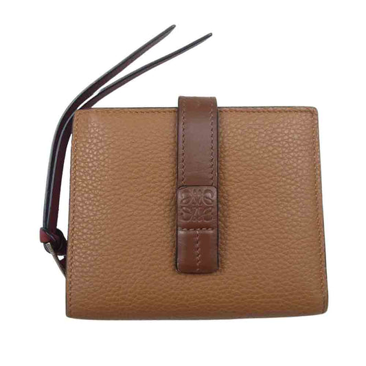 LOEWE ロエベ コンパクト ジップ ウォレット ブラウン系【中古】