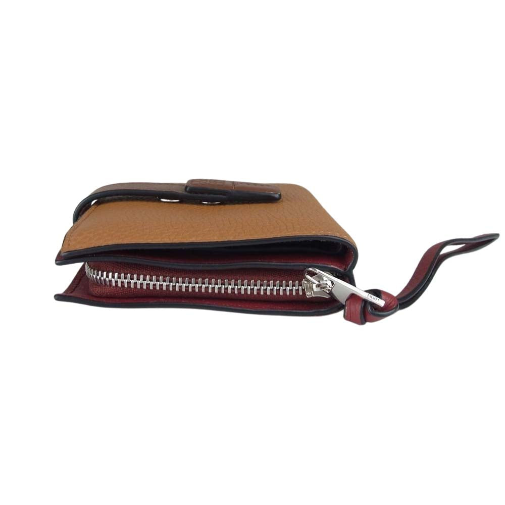 LOEWE ロエベ コンパクト ジップ ウォレット ブラウン系【中古】