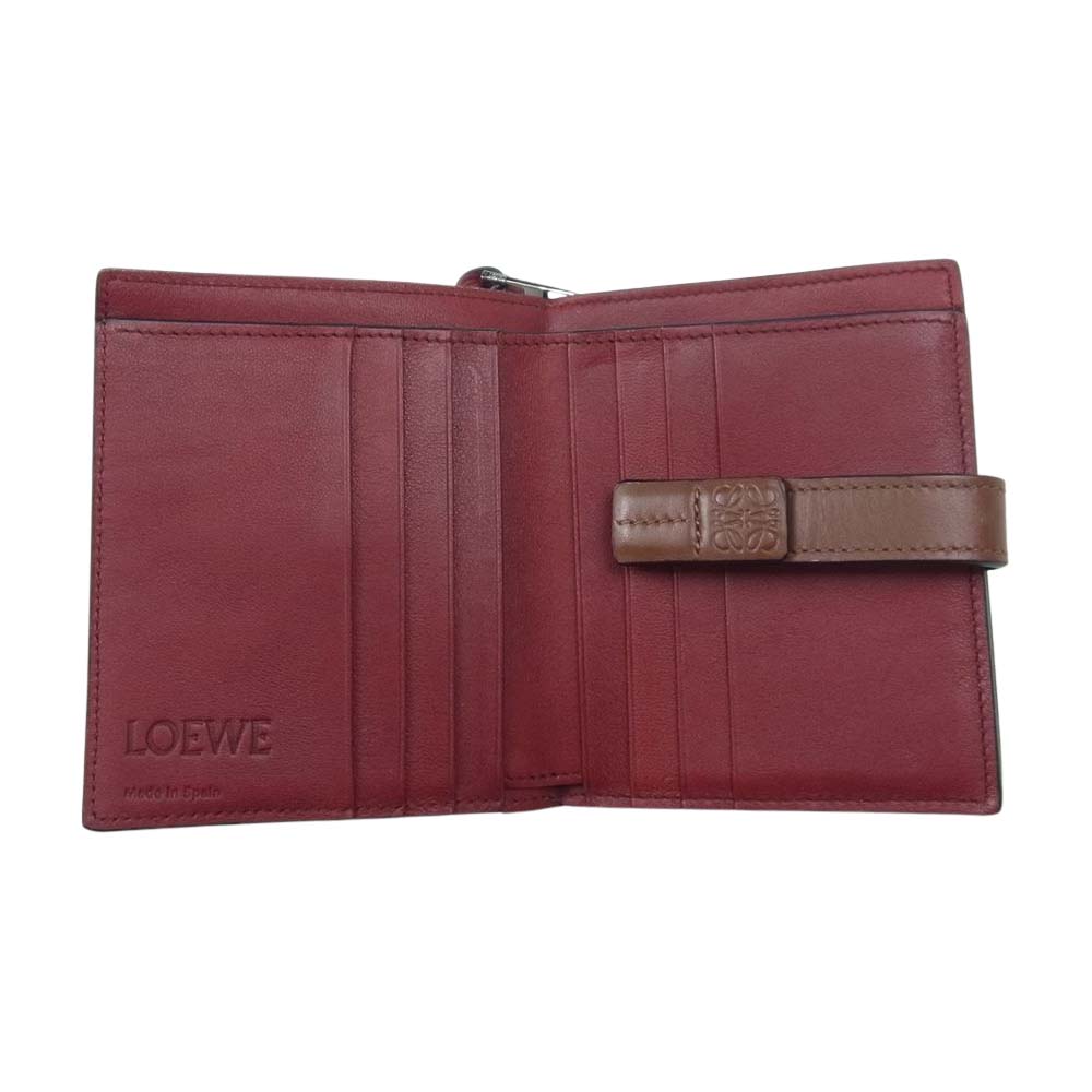 LOEWE ロエベ コンパクト ジップ ウォレット ブラウン系【中古】