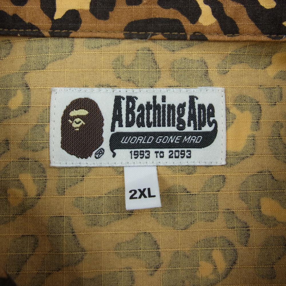 A BATHING APE アベイシングエイプ LEOPARD TRUCKER JACKET レオパード トラッカー ジャケット ブラウン系 2XL【美品】【中古】