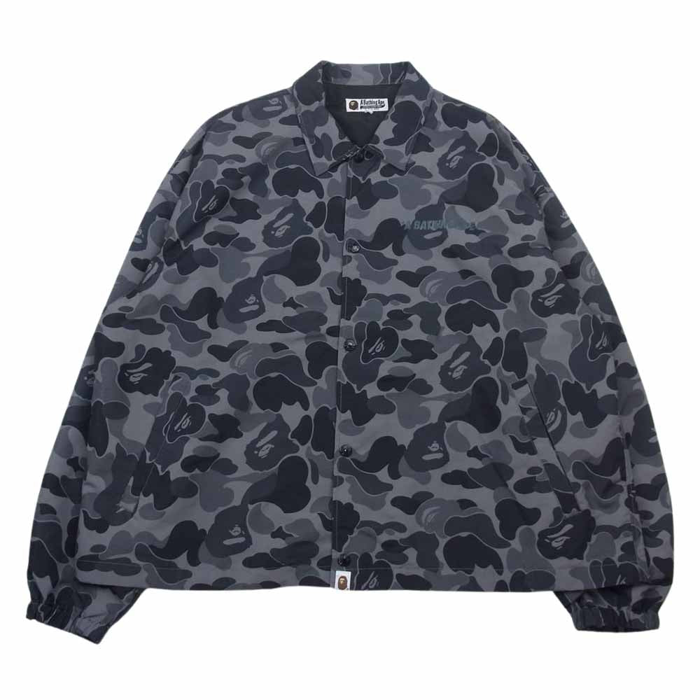 A BATHING APE アベイシングエイプ 001LJF801019X 1st CAMO RAIN JACKET カモ コーチ ジャケット グレーカモ グレー系 L【美品】【中古】