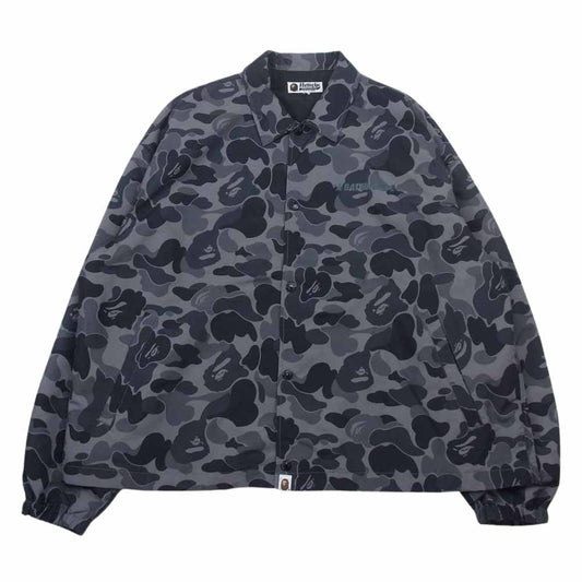 A BATHING APE アベイシングエイプ 001LJF801019X 1st CAMO RAIN JACKET カモ コーチ ジャケット グレーカモ グレー系 L【美品】【中古】